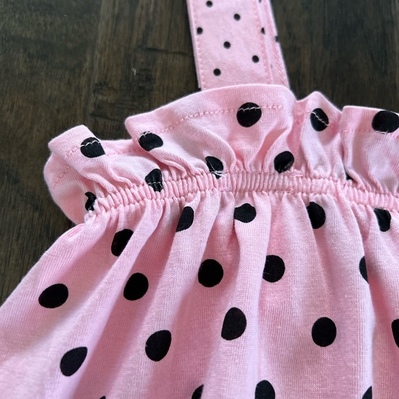 Zara Girls Pink Cotton Retro Polka Dots Top Size 9 - Picture 7 of 11